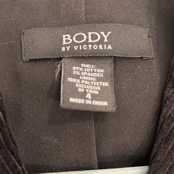 Pre-loved Woman’s Body by Victoria Secret Black Corduroy Blazer - Picture 3 of 9